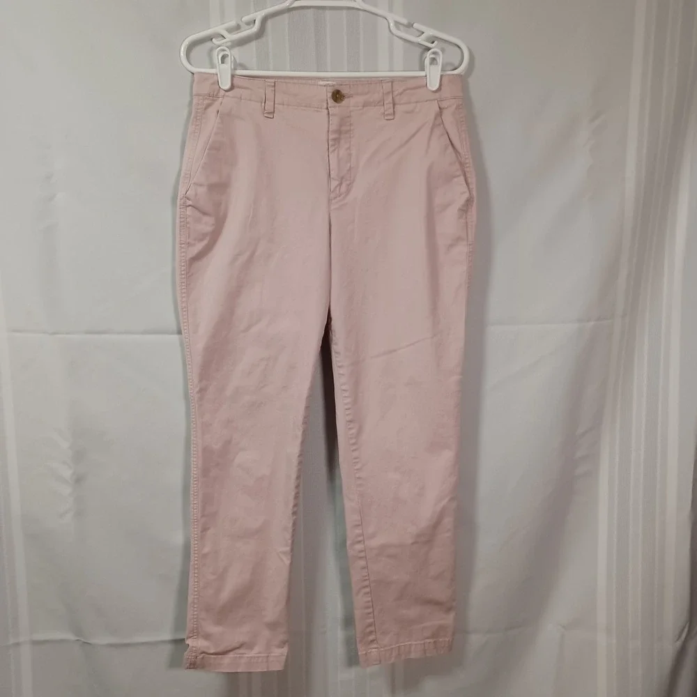 Gap Chino Pants Womens 6 Pink Girlfriend Chino 232528-06 Cotton Stretch Cropped